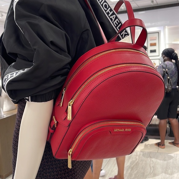 Michael Kors Jaycee Medium Pebbled Leather Backpack
Bright Red NWT - Picture 9 of 16